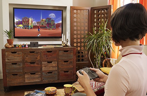 家庭用のテレビ画面でプレイ